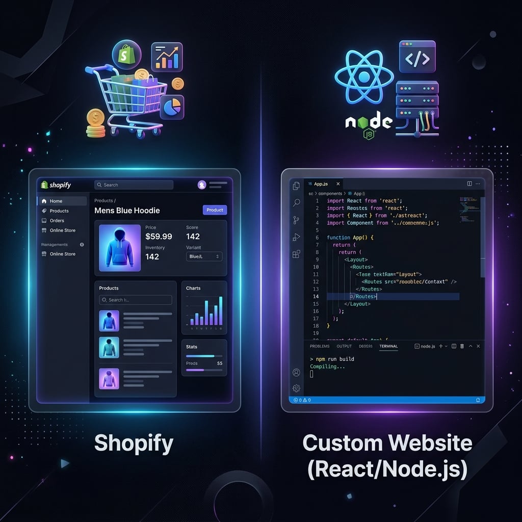 Shopify vs Custom Ecommerce Website Development